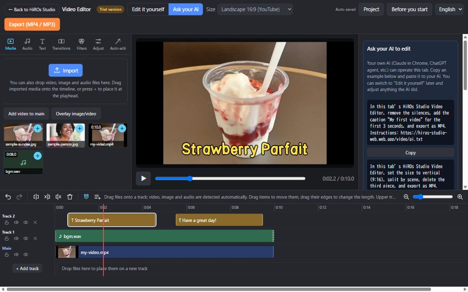 Ask your AI mode, with example requests and copy buttons on the right