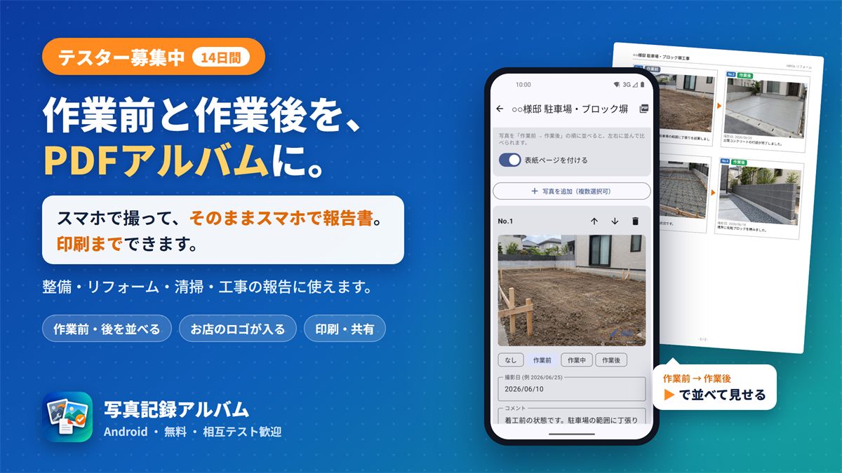 写真記録アルバムの紹介画像